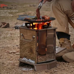 Portable Foldable Square Wood-Burning Stove