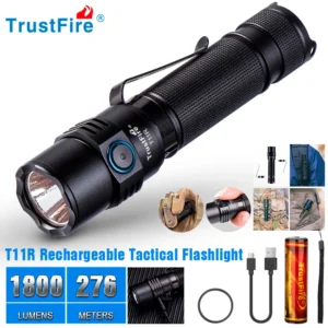 Tactical Led Flashlights 1800 Lumen  Rechargeable