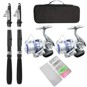2PCS Collapsible Fishing Pole Combo Set