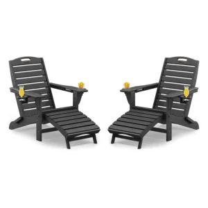 2 Folding Adirondack Chairs Set